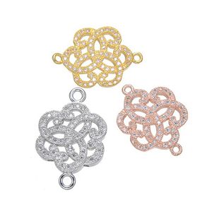 Handmade Jewelry DIY Connectors Charms Accessories To Make Earrings Bracelets Necklaces Fittings Copper CZ Rhinestone Pendants