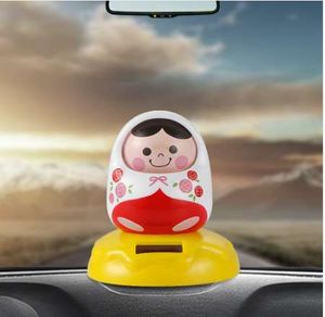 Auto Ornament ABS Matryoshka Puppe Stil Solar Nicken Dekoration Kinder Spielzeug Nette Autos Innen Dekor Zubehör Geschenke