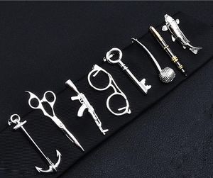 1 PCS Popular silvery metal tie clips gentleman chic tie clasp high quality tie bar multi styles