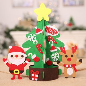 2019 DIY Craft Christmas Tree Ornaments New Year Gift Toys for Kids LED Tree Christmas Table Decorations Hanging #TX5