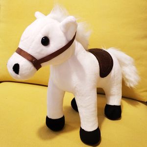 Giocattoli di peluche di qualità 35 cm Ornamenti di cavallo bianco Bambola per Natale Farcito Il viaggio in Occidente Regalo per bambini LA0004