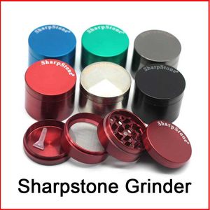 40mm 50mm 55mm 63mm 4 Layer SharpStone Tobacco Grinder herb grinder cnc teeth filter net dry herb vaporizer pen DHL