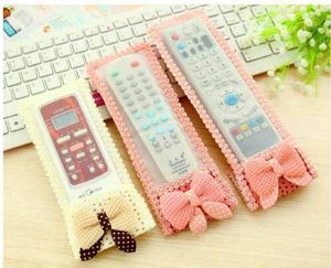 Bowknot Lace Dust proof Cover for Remote Control TV Air Condition Controller case Decoration bag lace Remote Control Protective Cover