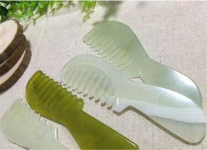 Natural Jade Massage Hairbrush Head Massager Combing meridians hair protection prevent trichomadesis