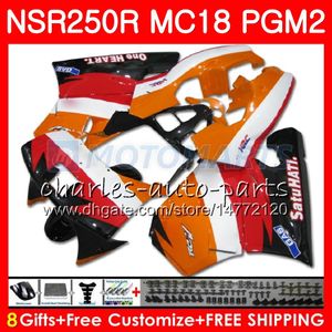 Corpo per HONDA NSR 250 R Arancione rosso MC18 PGM2 NSR 250R NS250 NSR250R 88 89 78HM.24 MC16 NSR250 R RR NSR250RR 1988 1989 88 89 Kit carenature