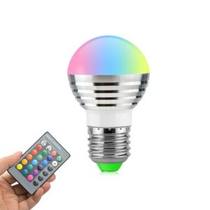 RGBW E27 E26 E14 Светодиодные лампочки Light 5W RGB Светодиодные фонари для рождественского освещения IR Remote Contorl