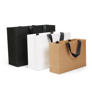 Kağıt Hediye Çantası Kağıt Alışveriş Çantası Düğün Doğum Günü Partisi Hediye Paketi Çantaları İplik Halat Ile 3 Boyutları