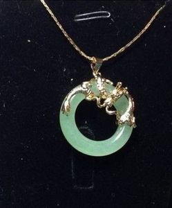 Pure jade dragon phoenix pendant necklace<<< Free Shipping