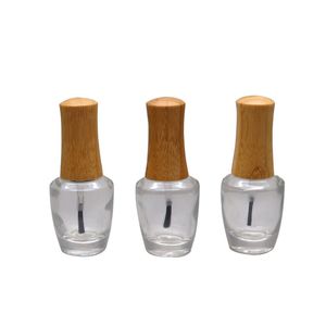 15 мл пустой прозрачный стеклянный лак для ногтей бутылка с бамбуковой крышкой DIY косметическая жидкость ногтей контейнер с кистью макияж инструмент F20173681