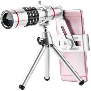 Freeshipping Cep Telefonu Kamera Lens Kiti ile Evrensel 18X Optik Zoom Telefoto Teleskop Len Alüminyum Alaşım Tri