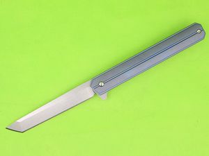High End Ball Bearing Flipper Knife D2 Stone Wash Tanto Blade TC4 Titanium Alloy EDC Pocket Knives Gift Knifes