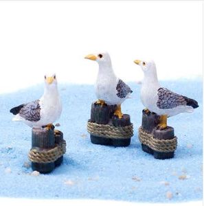 Sea Bird Seagull Stand Stump Miniature Fairy Garden Home Дома Украшения Мини-крафт Микро Ландшафтный декор DIY Аксессуары