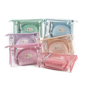 Miyahouse 3pcs/set Multifunction Cosmetic Bag Storage Case Zipper Portable Travel Make Up Bag Organizer Cosmetics Container