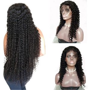 Deep Wave Human Hair Lace Front Wigs With Baby Hair Brazilian Peruvian Malaysian Curly Virgin Human Hair Wigs For Black Women