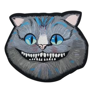 Cheshire Cat 대형 자수 패치 다리미 큰 사이즈 재킷 라이더 자켓 전체 뒷면 무료 배송