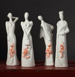 ceramic fashion young girls lady figurines home decor crafts room ceramic handicraft ornament porcelain figurines vintage statue