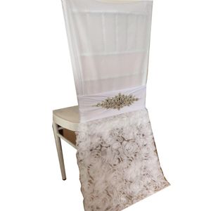 10st Wedding Rose Tail Diamond Chair Band Chair Cap Romantic Chiavari Chair Cover Decoration