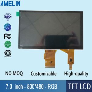 7 polegadas 800 * 480 visor do módulo de TFT LCD com RGB-24bit interface do painel de toque capacitivo e EK9716 driver IC tela