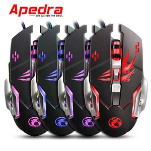 Apedra 3200dpi USB Kablolu Mouse Fare Bilgisayar Oyun LED Fare Ergonomi Gamer PC Mac Laptop Için 6 Düğmeler Lol Dota2