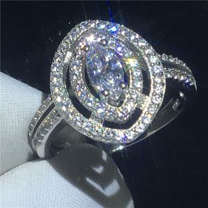 Lovers Marquise Cut Ring 925 Sterling Silber Diamant Cz Stein Verlobung Ehering für Frauen Brautschmuck