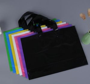 Custom logo printed plastic packing shopping bags with handle,customized garment/clothing/gift packaging bag SN1007