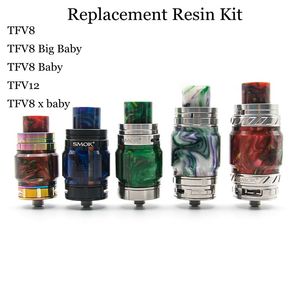 Replacement Resin Kit Fat Extend Expansion Bulb Set with Resin Tube Caps and Drip Tip for TFV8 Big Baby X Prince Reload CP RTA DHL