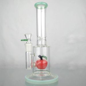 tubo d'acqua di bong di vetro 11 '' perc bong gorgoglianti di vetro tubo di acqua brongs inebriamente bong d'acqua in vetro con cilindro di vetro con tubo a pelo circolare stabile tubo dritto