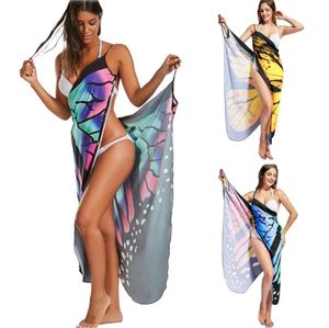 Boho Xale Wrap. venda por atacado-Boho Sexy Butterfly Mulheres Cobertura de Praia Up Multifuncional Beachwear Tunics Dress Mulheres Vestidos De Partido Traje Cosplay Capes Xaile Wrap Robe