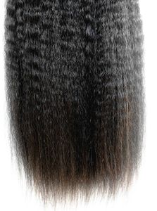 Brazilian Human Virgin Remy Hair Kinky Straight Weft Soft Double Drawn Unprocessed Natural Black Color