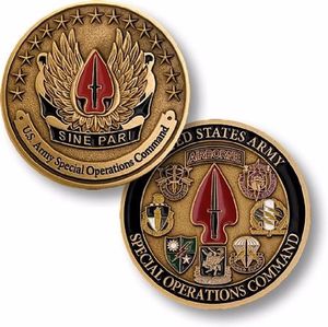 Free Shipping , U.S. Army Special Operations Command - Sine Pari - USASOC Challenge Coin