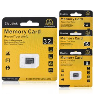 Scheda di memoria Cloudisk 64GB 8GB 16GB 32GB Schede Micro SD Scheda MicroSD Extreme Pro Professional 1080P Ripresa video Full HD TF Flash