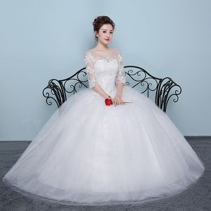 新しい到着Vestido de Noiva 2018長袖のウェディングドレスチュールレースの花嫁のドレスの結婚式のガウンヴィンテージのウェディングドレス