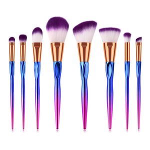 8 sztuk Pro Moda Makijaż Pędzle Kit Foundation Foundation Powder Eyeshadow Blush Lip Plating Make Up Brush Set