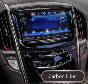 ABS Black Carbon Fiber GPS Navigation Trim Strip For Cadillac ATS 2014-2018