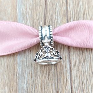 Otantik 925 Sterling Gümüş Boncuklar Jasmine Tiara Charm Charms, Avrupa Pandora tarzı mücevher bilezikler kolye 7505890332p