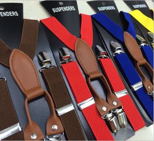 Baby Boys 4 Clip Suspenders Fashion Classical Sytle Solid Colors All-match Children Shoulder Belt Elastic Kids Wedding Suspender C3241