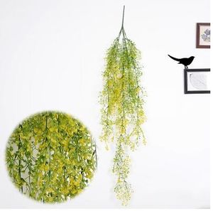 녹색 식물 등나무 벽 장식 벽 교수형 인공 꽃 등나무 거실 플라스틱 꽃 바구니의 꽃을 교수형의 시뮬레이션