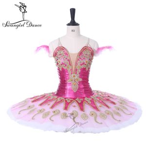 Kvinnor Paquita Dark Pink Competitons Stage Kostymer Tutu för tjejer Professionell Ballett Tutu Klassisk Vuxen BT9134G