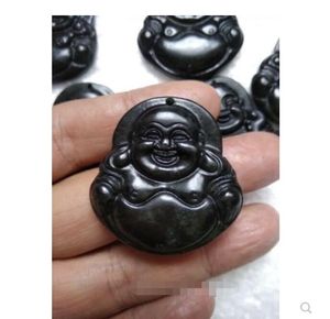 Wholesale antique jade resale online - Antique jade collection of genuine natural Xinjiang magnetic ink green jade Buddha Pendant pendant