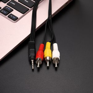 3.5mm Jack Plug to 3 RCA Male Cable AV Stereo Audio Video Adapter Cord 1.2M Computer HDTV Laptop Projector in audio video Cable