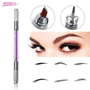 Microblading Augenbrauen, handgefertigt, manueller Doppelkristall-Acryl-Tattoo-Stift, Microblading-Permanent-Augenbrauen-Werkzeuge für Augenbrauen-Make-up