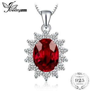 Jewelrypalace كيت الأميرة ديانا 2.5ct الطبيعية العقيق هالو قلادة نقية حقيقية 925 الاسترليني الشظية مجوهرات للنساء الأزياء S18101308