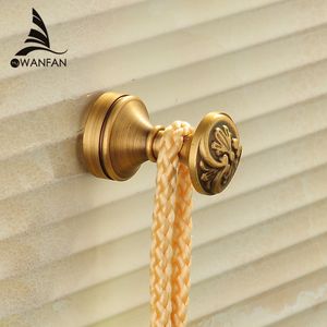 Robe Hooks Antik Pirinç Duvar Kanca Tek Elbise Askısı Havlu Kanca Banyo Aksesuarları Dekoratif Ceket Kapı Hooks MD-979