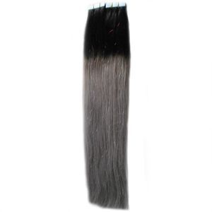 11 Farben Optionales Grau auftragen Haut Schussklebeband Haar 100g 40pcs Ombre Tape Haare Erweiterungen Ascheblonde Haarverlängerungen Klebebandkleberkleber