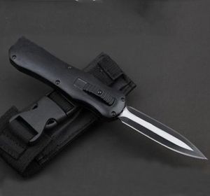 高品質！BM 3350 166 Infide Pocket KniveブラックD2スチールダブルエッジプレーンの戦術サバイバルギアナイフ小売箱ナイロンポーチ