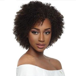 fashion short afro kinky curly wigs brazilian Hair Simulation human hair short curly wig in large stock
