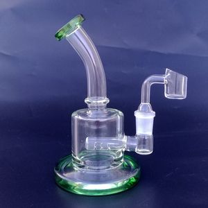 6 inç Mini Geri Dönüşüm Rigleri Cam Beher Bong Inline Perc Nargile Dab Rigs 5mm Kalın Su Borusu ile Quartz Banger Stokta CS181