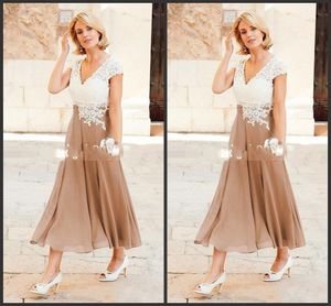 2020 New A Line Mother Dresses V Neck Ankle Length Party Dresses For Mother Formal Wear with Cap Sleeve Mother of the Bride Dress 476