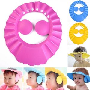 Baby Shower Cap with Ear Comfortable Adjustable Soft Waterproof Shampoo Shower Bathing Hat for Baby Kids Toddler Children