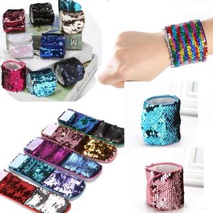 2018 Ny mode senaste anpassade personliga sjöjungfrun sequin armband metallskalor helt nytt wrap armband doshipping för kvinnor